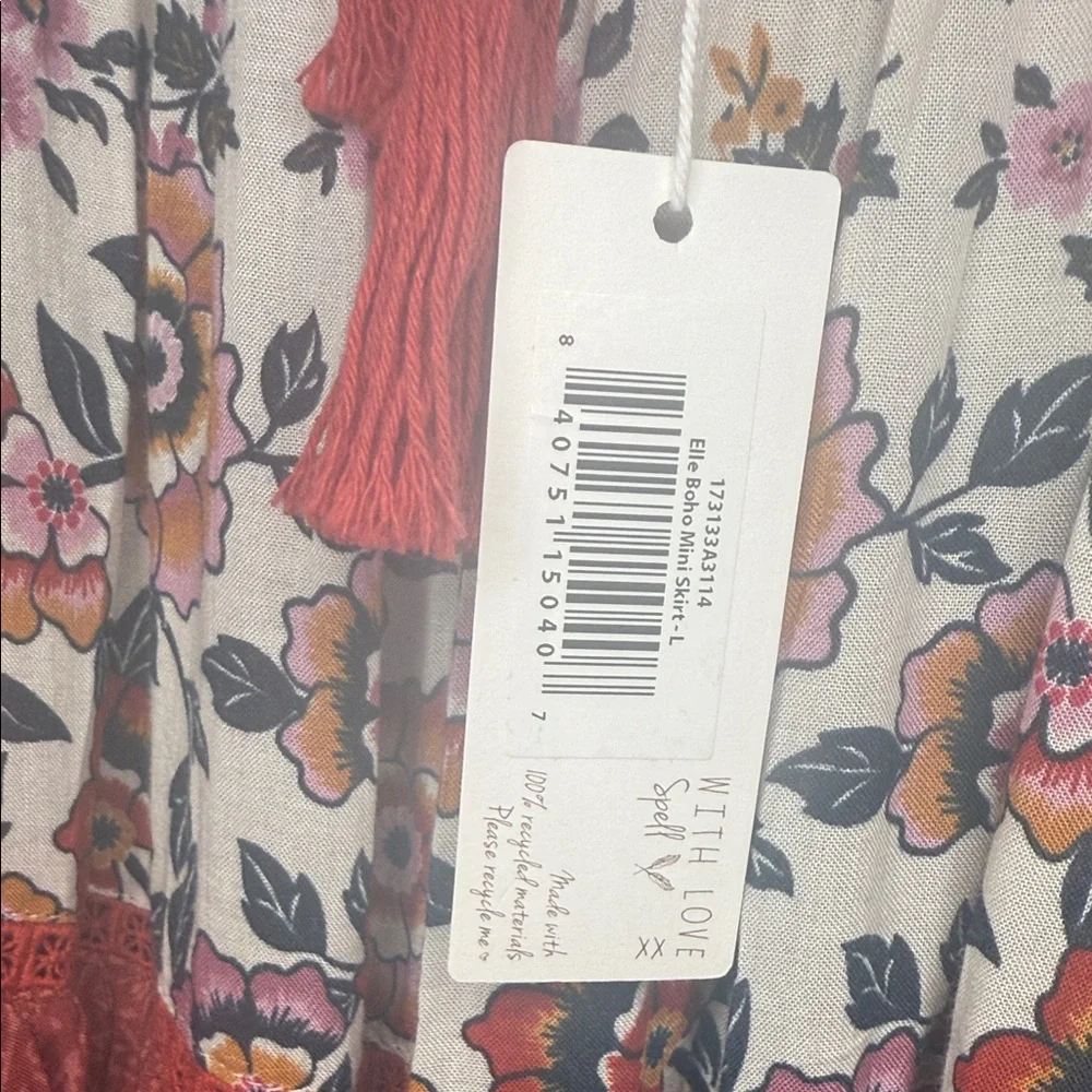 NWT Spell Elle Boho Mini Skirt in Rosewood Size Large - Picture 10 of 16